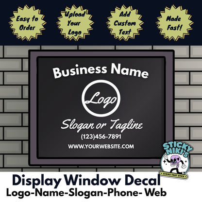 Storefront Window Decal - Logo, Business Name, Slogan , Phone, Website