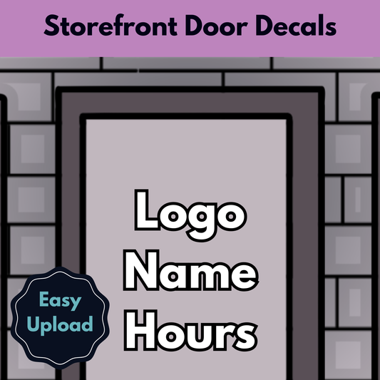 Front Door- Logo, Bussiness Name & Hours / Your Company Name or Logo Storefront Vinyl Sticker Window Door Lettering- Logo only (Copy)